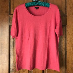 Talbots Mauve Silk/Cotton/Cashmere Pullover Short Sleeve Sweater PL